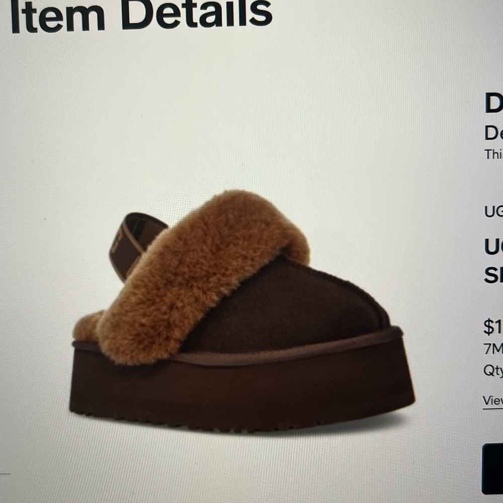 UGG Funkette Slip-On Slingback Platform Flats